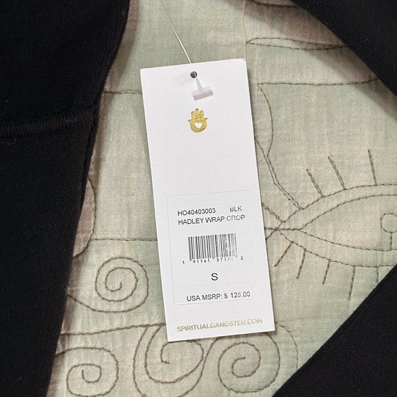 NWT Spiritual Gangster Hadley Wrap Crop S Black - Picture 8 of 11